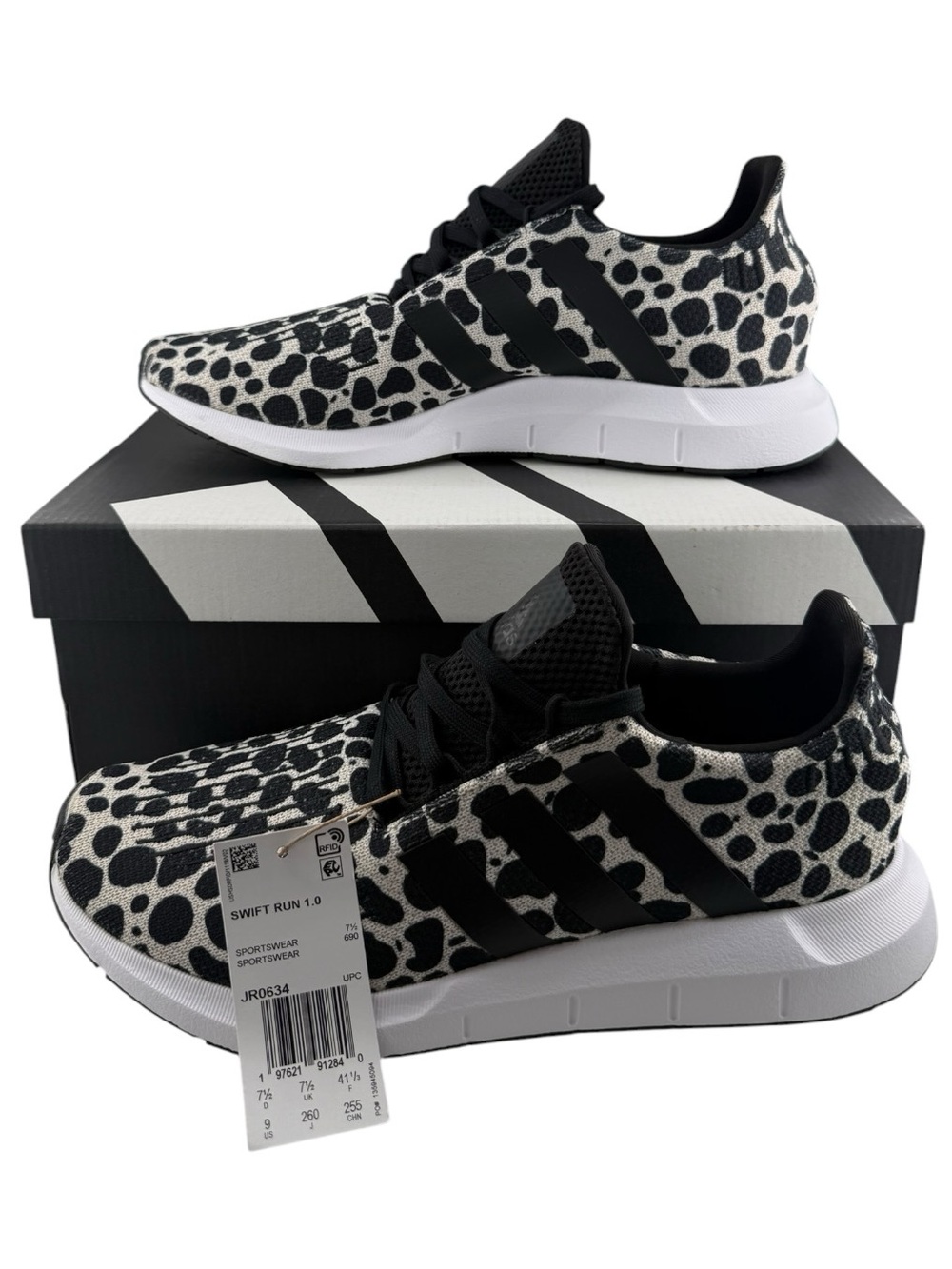 adidas Women's Swift Run 1.0 Animal Print Casual Sneakers Athletic Size 9